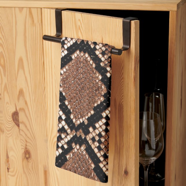Western Diamondback Rattlesnake Skin Kitchen Towel (Thirds Fold)