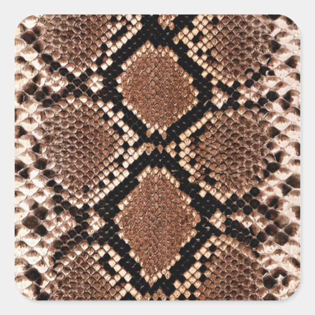 Western Diamondback Rattlesnake Skin Square Sticker (Front)
