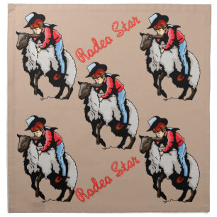 Western Dinner Napkins Cloth Rodeo Design