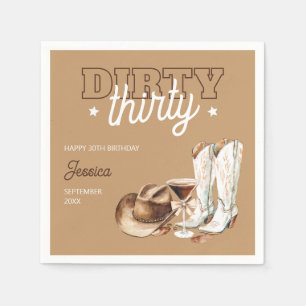 Western Dirty Thirty Cowgirl 30th Birthday Party Napkins
