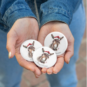 Western Donkey Holiday Jacket Flair Button