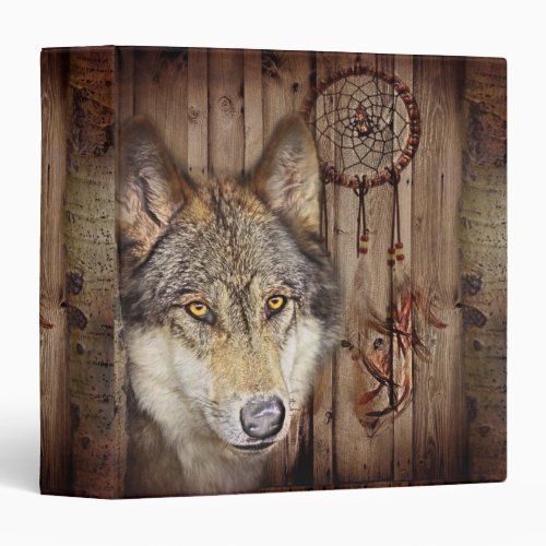 Western dream catcher  native american indian wolf binder