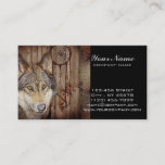 Western dream catcher  native american indian wolf business card