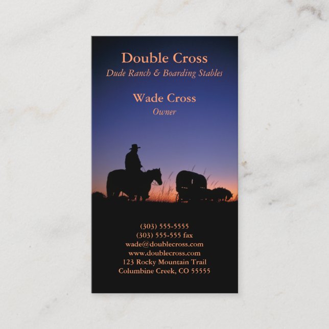 Western Dude Ranch Business Card (Front)