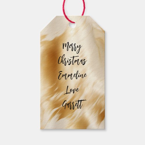 Western Elegant Gold White Cream Cowhide  Gift Tags