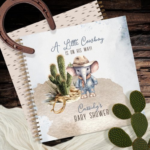 Western Elephant Cowboy Baby Shower Guest Book