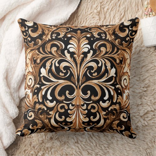 Western Embossed Leather Look Design Throw Pillow