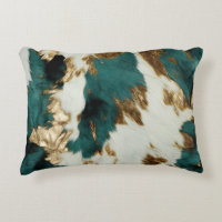 Western Emerald Gold White Cowhide
