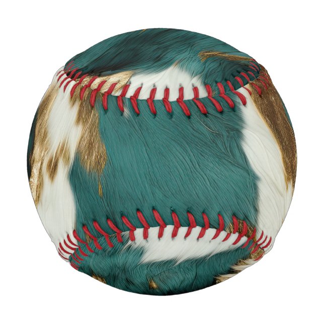 Western Emerald Gold White Cowhide  Baseball (Front)
