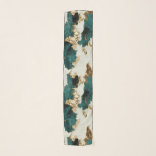 Western Emerald Gold White Cowhide Scarf
