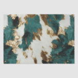 Western Emerald Gold White Cowhide  Tissue Paper