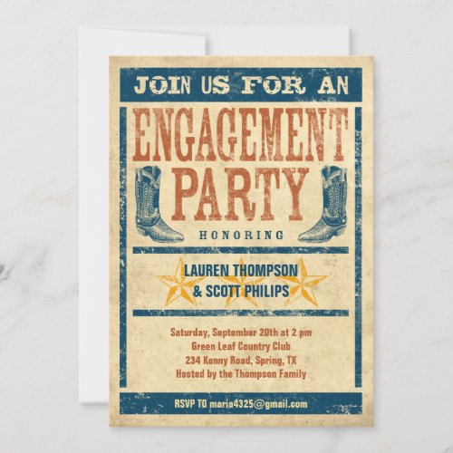 Western Engagement Party Invitations