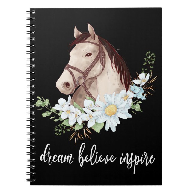 Western Equestrian Gift Motivational Dreams  Horse Notebook (Front)