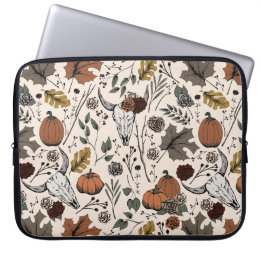 Western Fall Harvest and Cow Skulls Laptop Sleeve