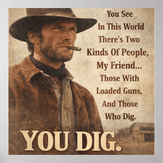 Western Famous Movie Quote Poster (Front)