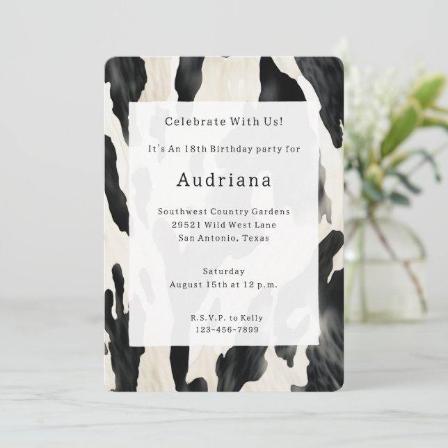 Western Farm Animal Cow Invitation (Standing Front)