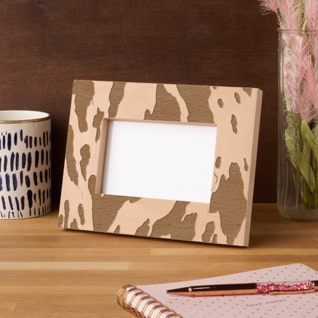 Western Farm Animal Cow Print Engraved Frames (Left)