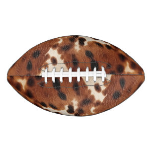 Western Farm Brown Cream Cowhide Football