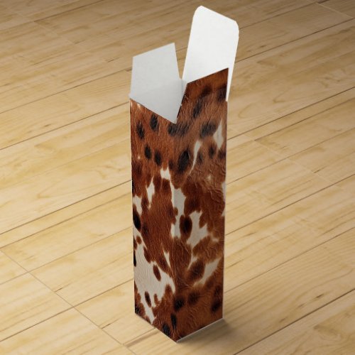 Western Farm Brown Cream Cowhide  Wine Box