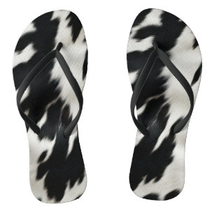 Western Farm Cowhide Flip Flops