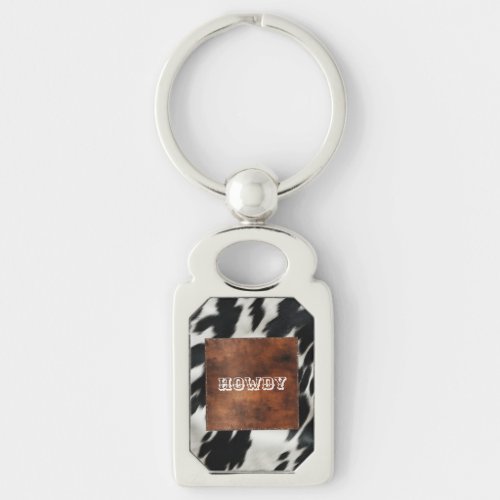 Western Farm Cowhide Keychain