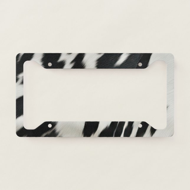 Western Farm Cowhide  License Plate Frame (Front)