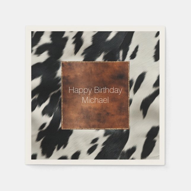 Western Farm Cowhide  Napkins (Front)