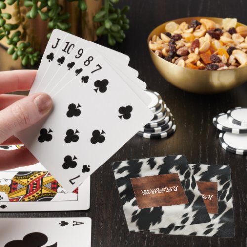 Western Farm Cowhide  Poker Cards