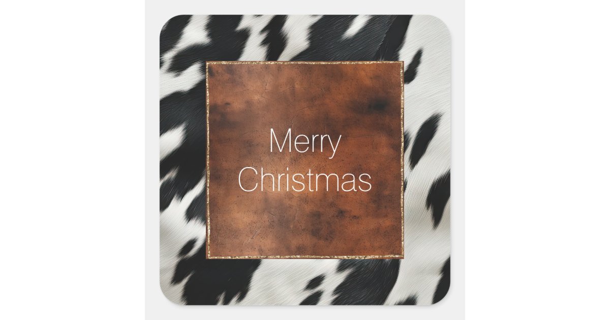 Cowhide Sticker Western Farm Cowhide Square Sticker | Zazzle