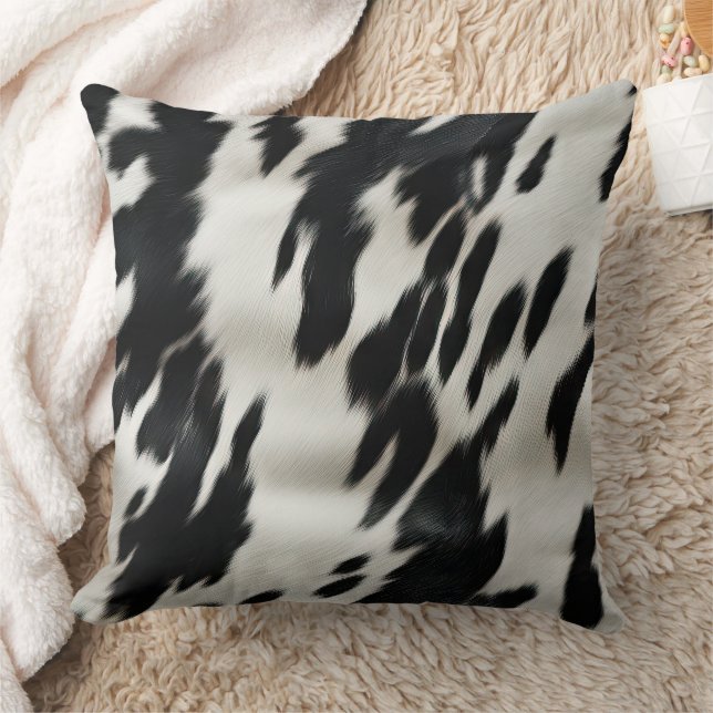 Western Farm Cowhide  Throw Pillow (Blanket)