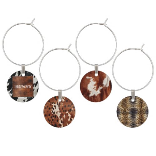 Western Farm Cowhide Wine Charm