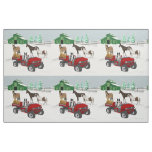 Western Farm Horse Ranch Red ATV Dog and Barn  9&quot; Fabric