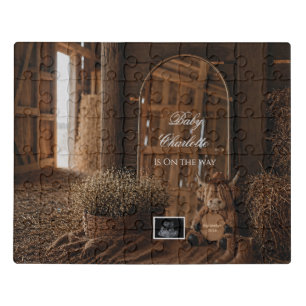 Western Farm Pregnancy Announcement Mirror reveal Jigsaw Puzzle