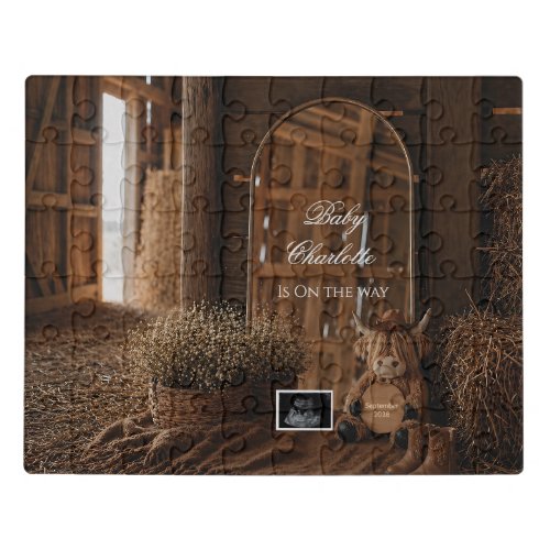 Western Farm Pregnancy Announcement Mirror reveal  Jigsaw Puzzle