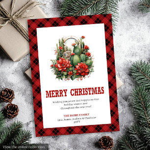 Western Farmhouse Buffalo Holiday Greeting Card