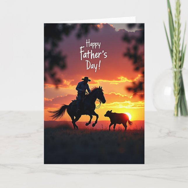 Western Fathers Day Sunset Card (Front)