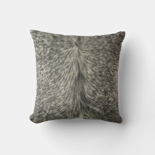 Western Faux Animal Cow Skin Print Throw Pillow