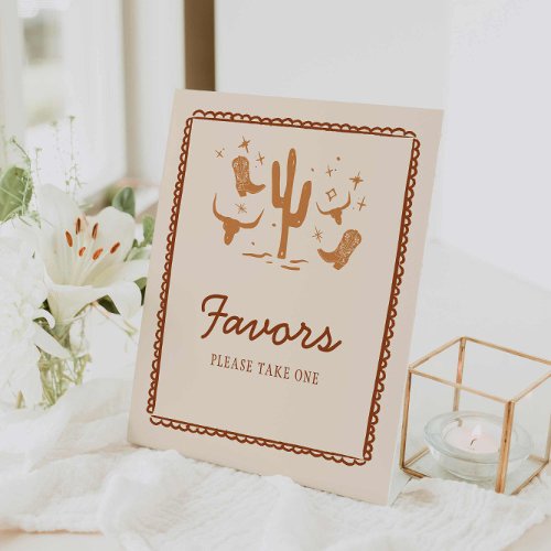 Western Favors Bridal Shower Party Sign