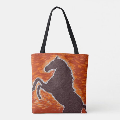 Western Fiery Mustang Tote Bag