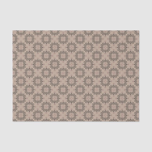 Western Filigree Lace Taupe Black Tissue Paper (Front)