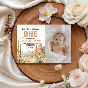 Western First Birthday Photo Invite