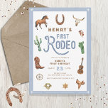 Western First Birthday Rodeo Baby Boy Invitation at Zazzle