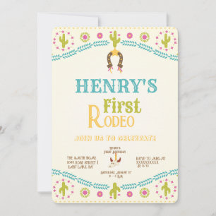 Western First Birthday Rodeo Baby Invitation