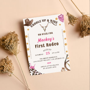 Western First Birthday Rodeo Invitation