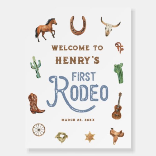 Western First Birthday Rodeo Welcome Sign