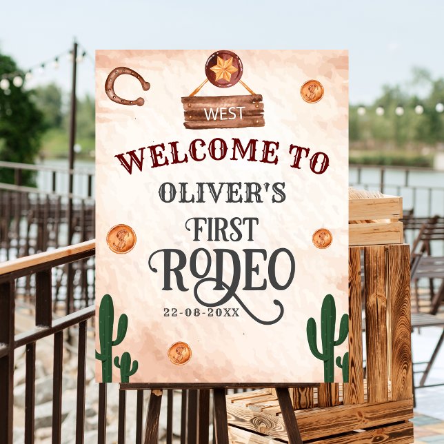 Western First Birthday Rodeo Welcome Sign (Creator Uploaded)