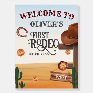 Western First Birthday Rodeo Welcome Sign