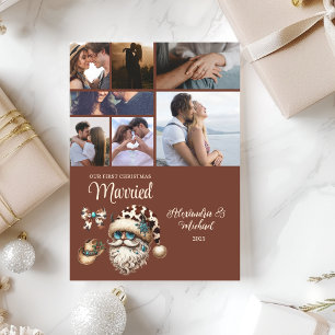 Western First Christmas Married 7 Photo  Holiday Card