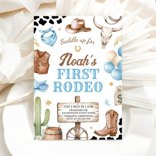 Western First Rodeo Cowboy Birthday Invitation