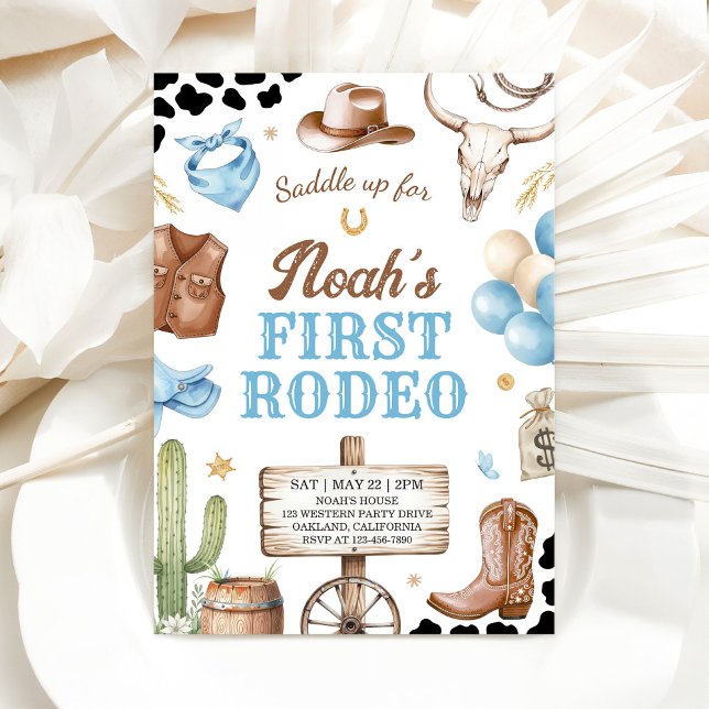 Western First Rodeo Cowboy Birthday Invitation (Creator Uploaded)